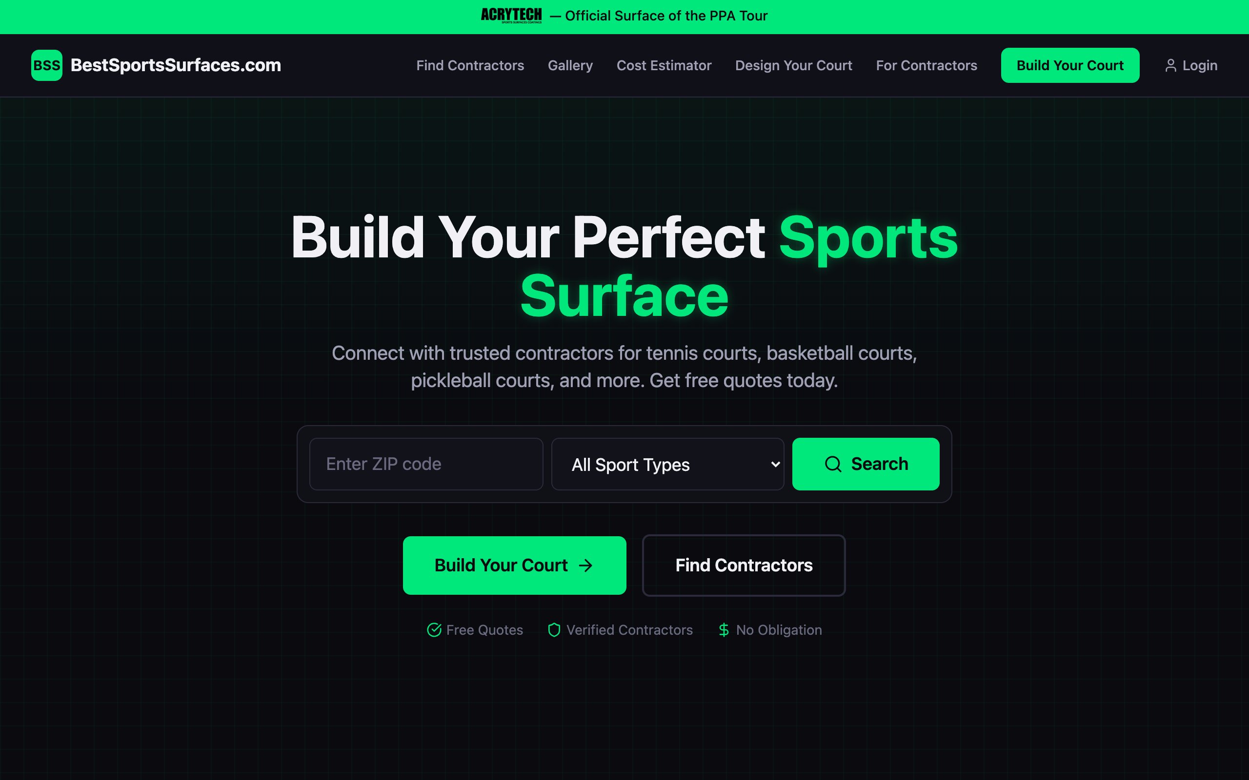 BestSportsSurfaces.com website screenshot