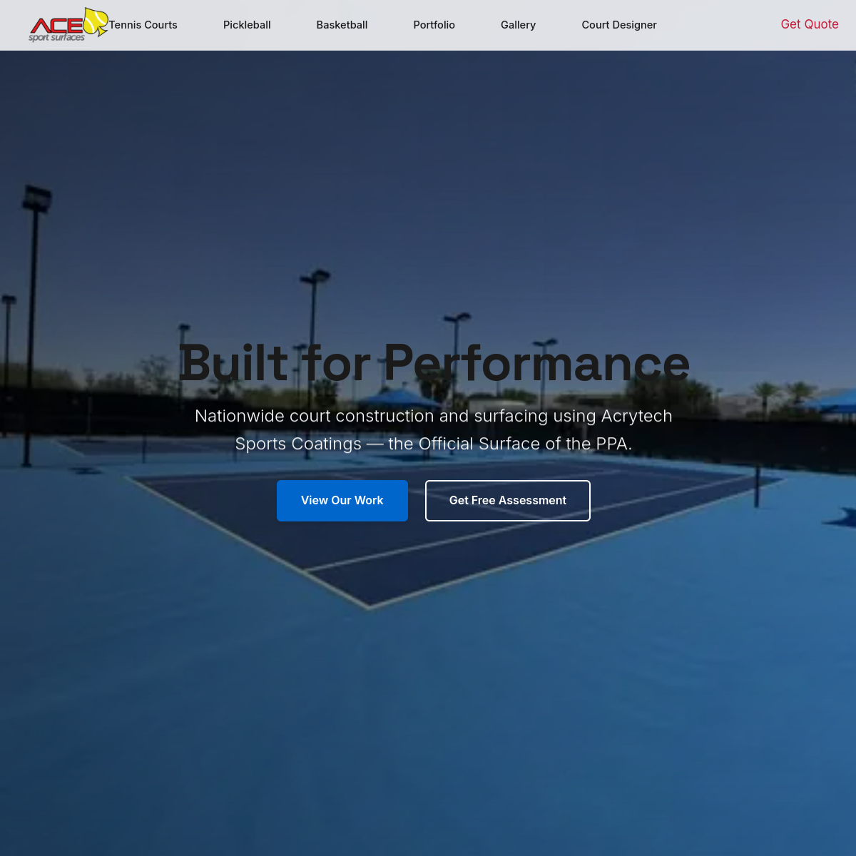 ACE Sport Surfaces website
